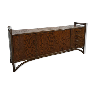 Hout met bamboe dressoir met lades vintage