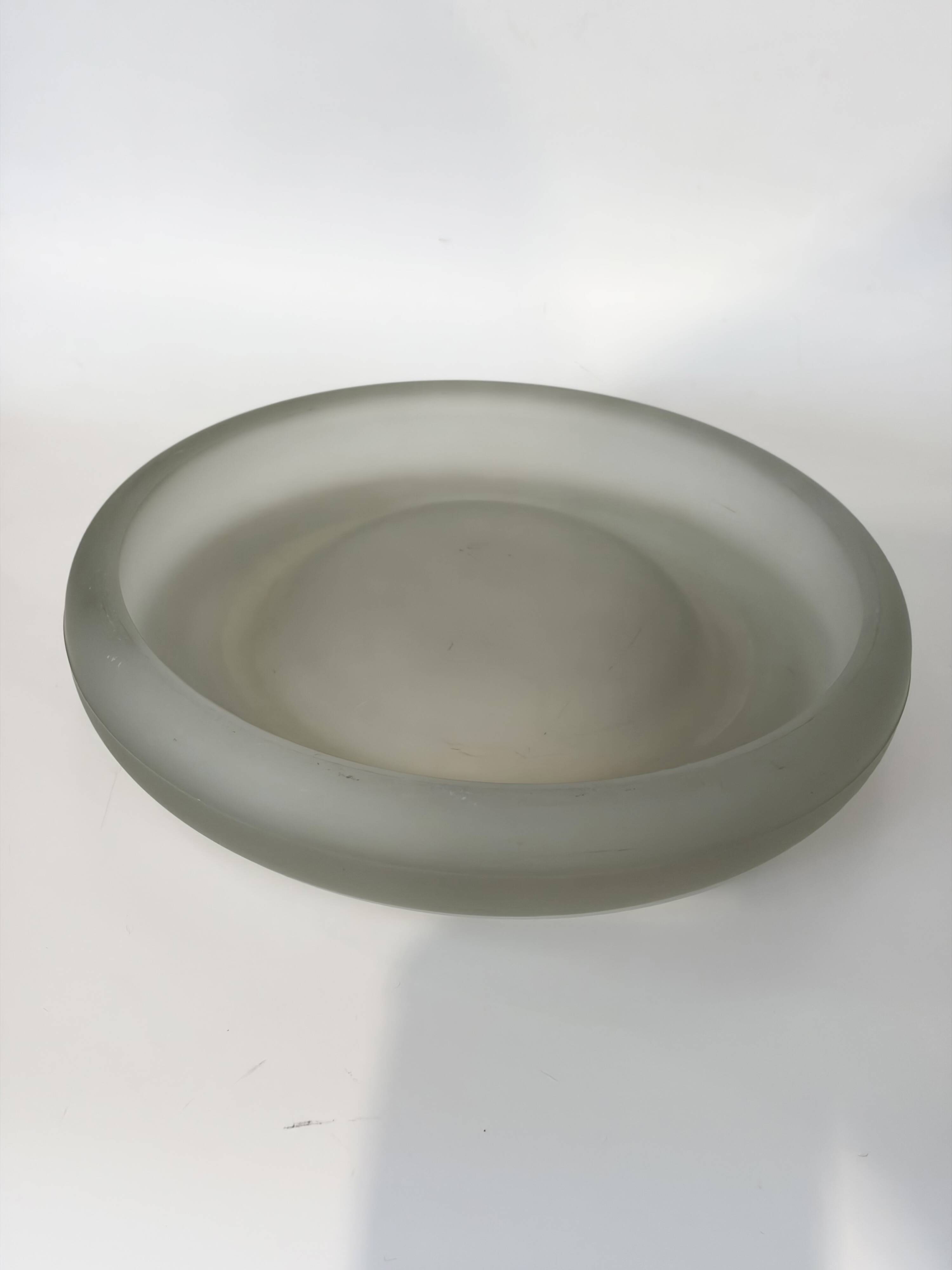 Danese Milano pocket tray in frosted glass, Enzo Mari, 1979