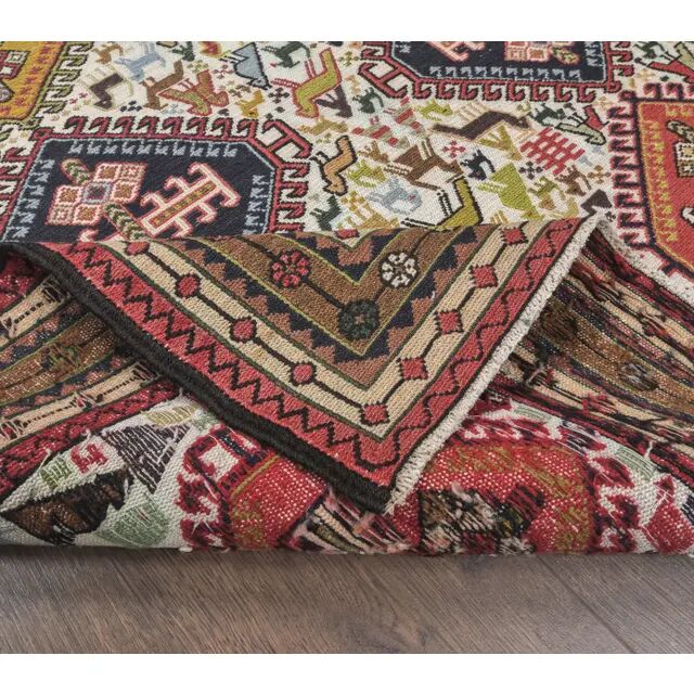 1970s Turkish Handwoven Wool Kilim Flatweave Rug 120x180