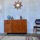 Vintage teak metal foot row