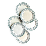6 Sarreguemines flat plates in iron clay, “Suzanne” service