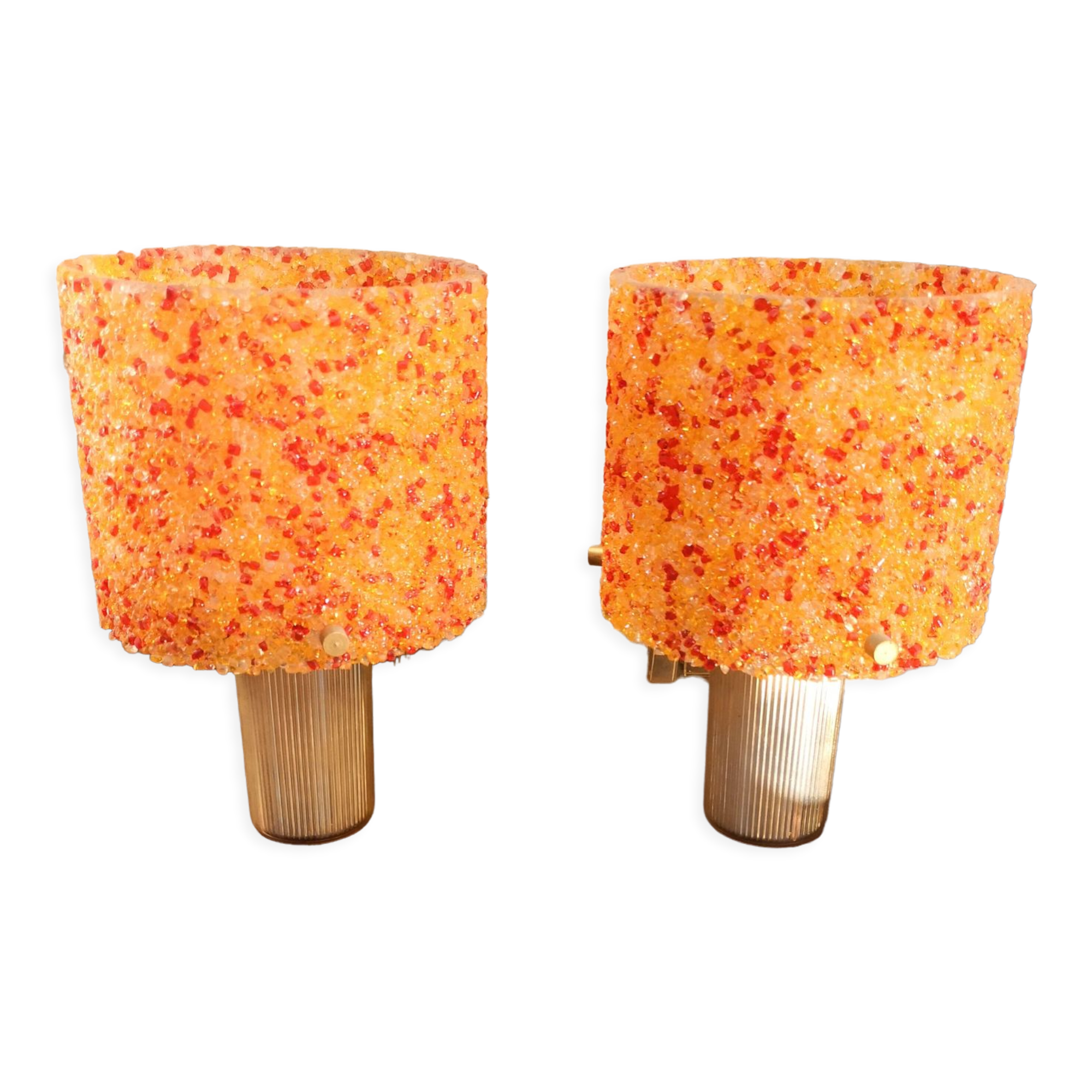 Wall lamps in perspex orange granite