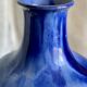 Grand vase Grés flammé bleu vintage 1930