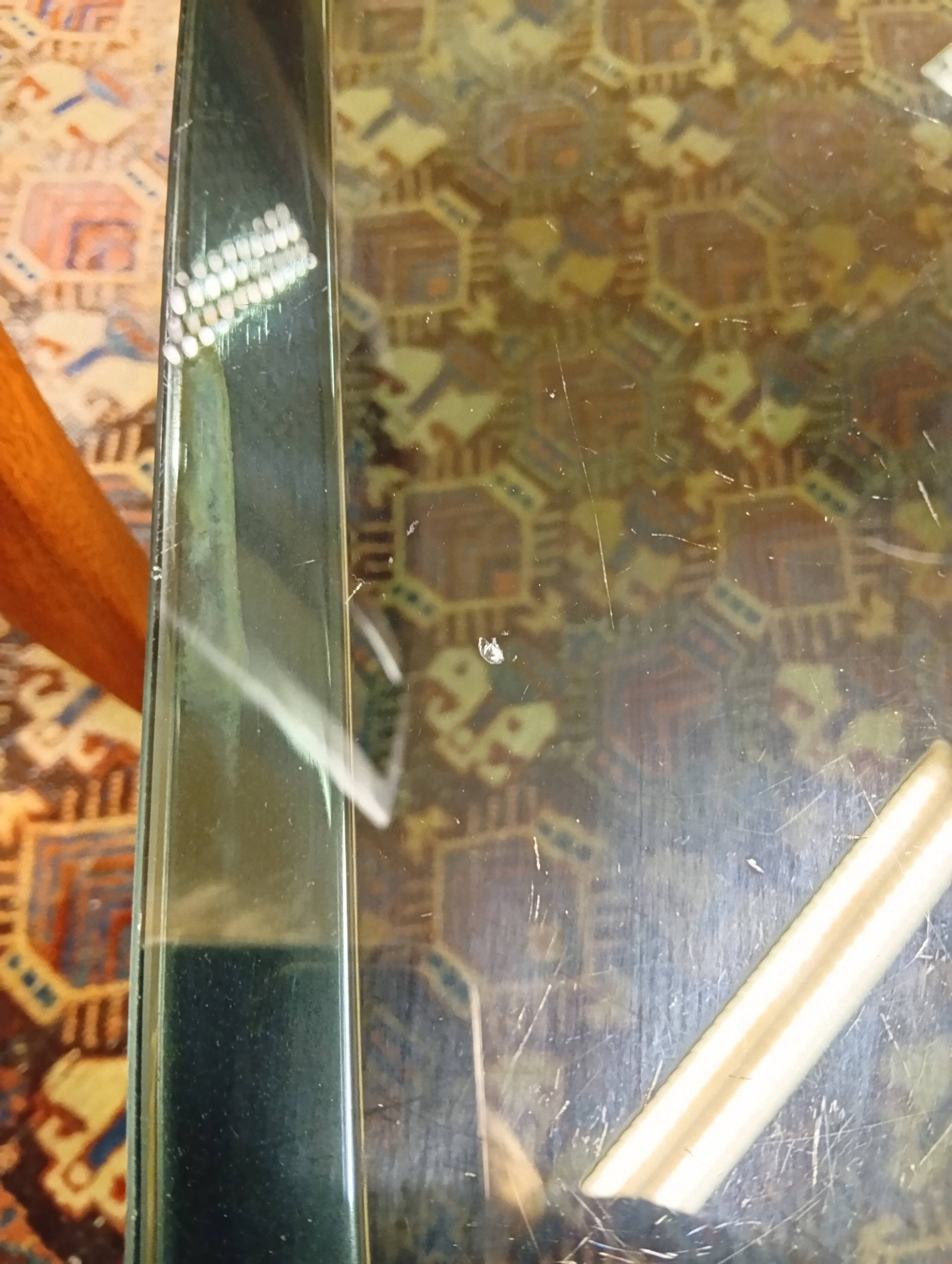 Chrome coffee table with a glass top from the 1980s.