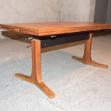 Transformable coffee table teak 60s
