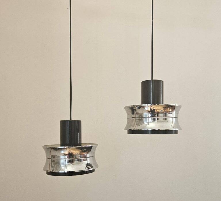 Pair of Midcentury Pendants in style of Jo Hammerborg, Denmark, 1970s