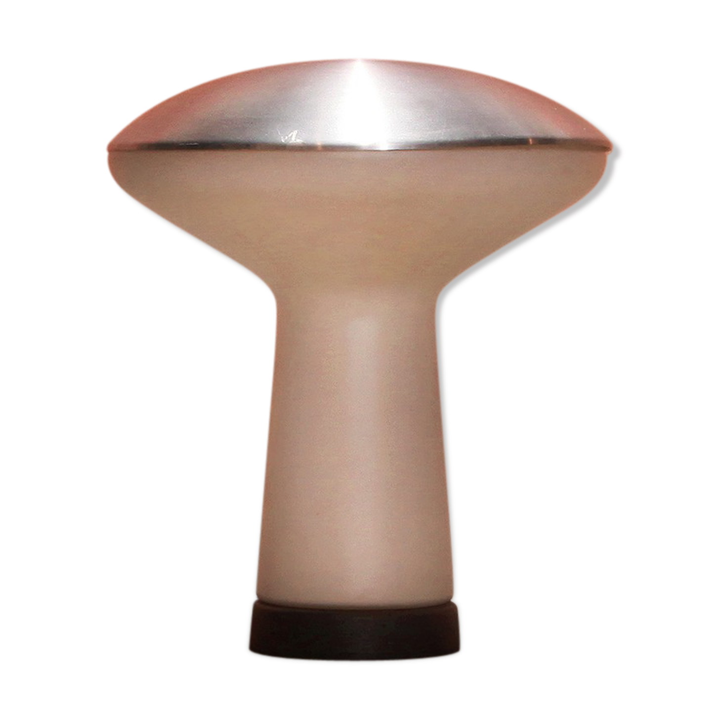 Glass aluminium mushroom table lamp by Niek Hiemstra for Evolux, 60s