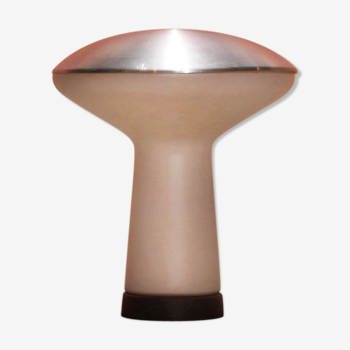 Glass aluminium mushroom table lamp by Niek Hiemstra for Evolux, 60s