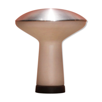 Glass aluminium mushroom table lamp by Niek Hiemstra for Evolux, 60s