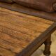 Table basse brutaliste bois et fer forgé 1960’s