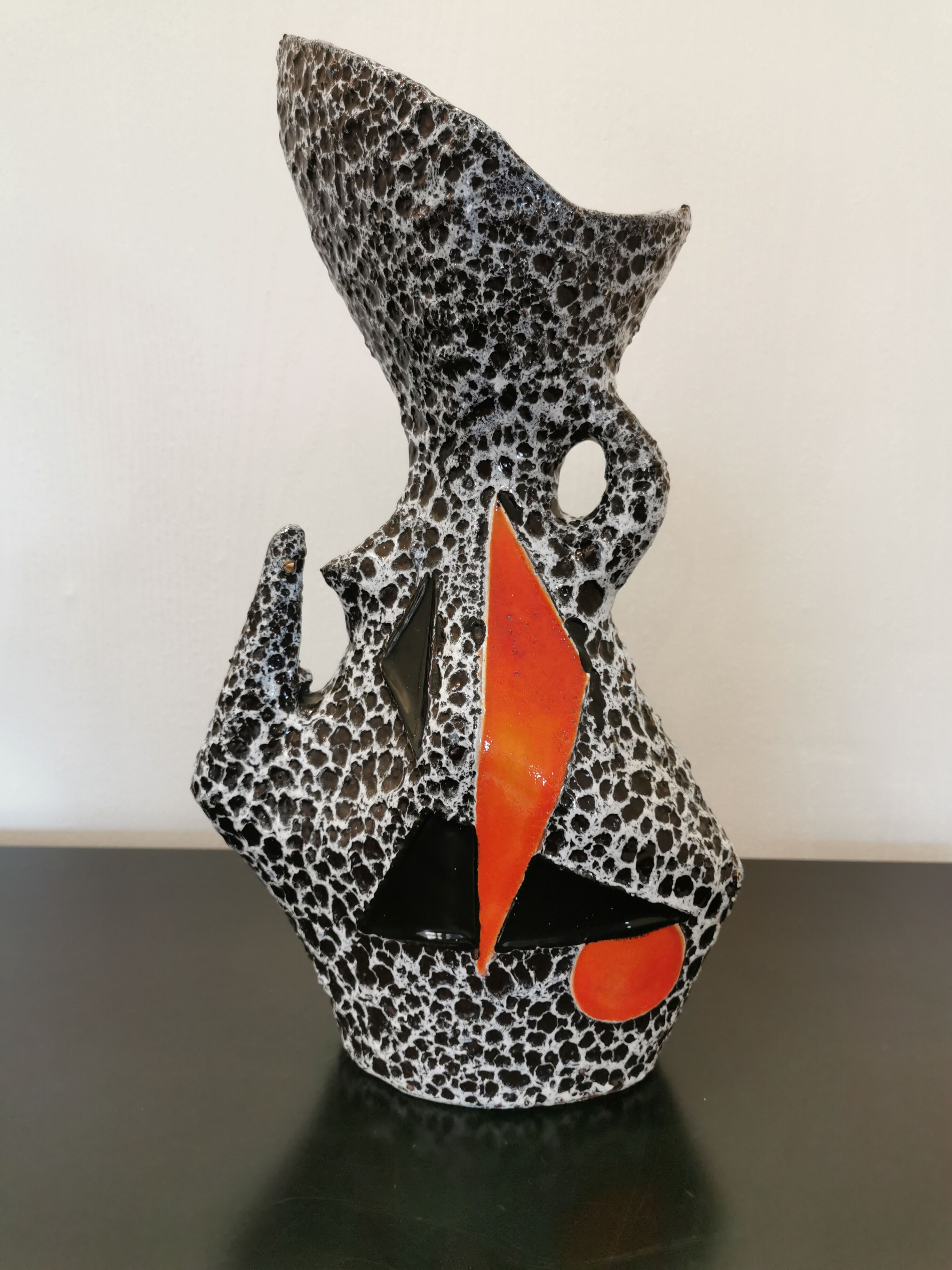 Geometric vase signed Le Vaucour for Vallauris