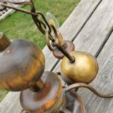Lustre bois et laiton