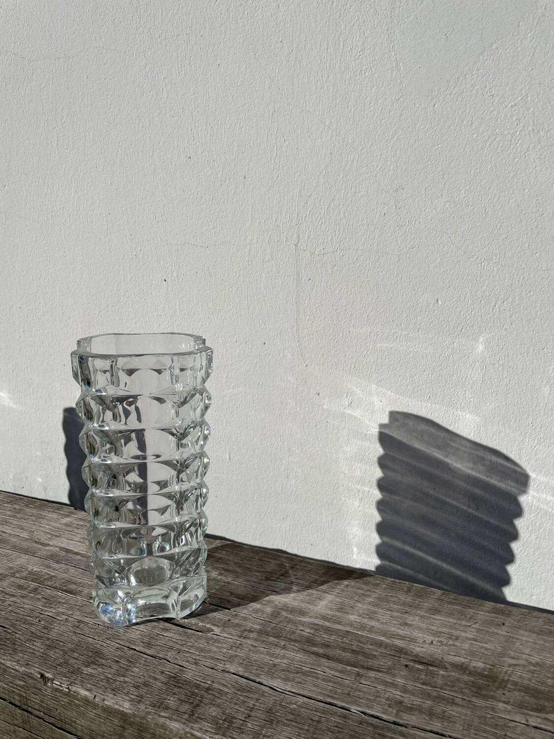 Classic clear thick glass vase