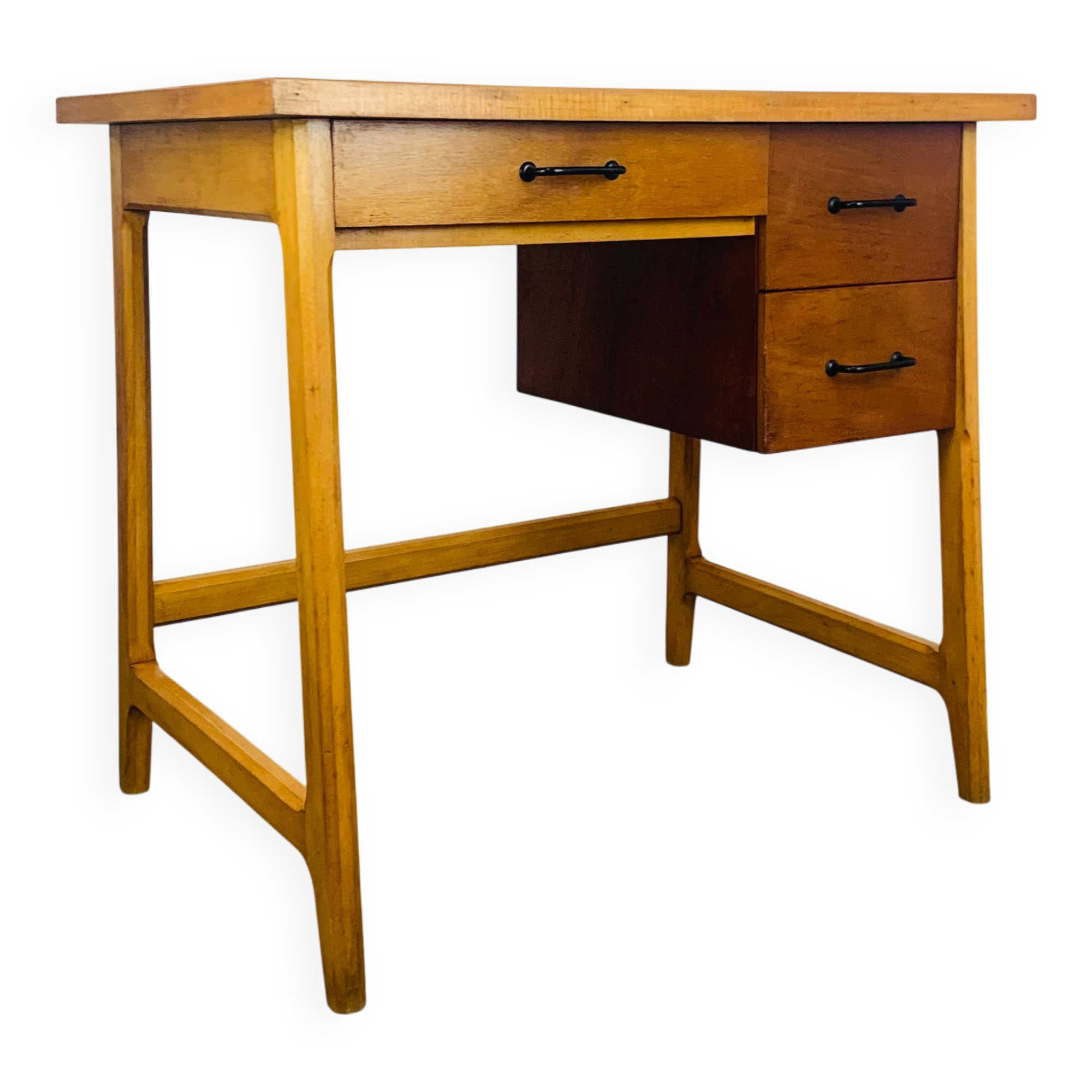 1950s wooden desk reconstruction, vintage