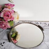 Round mirrored tray, vintage French, 1950s