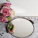 Plateau rond en miroir , vintage français , années 50