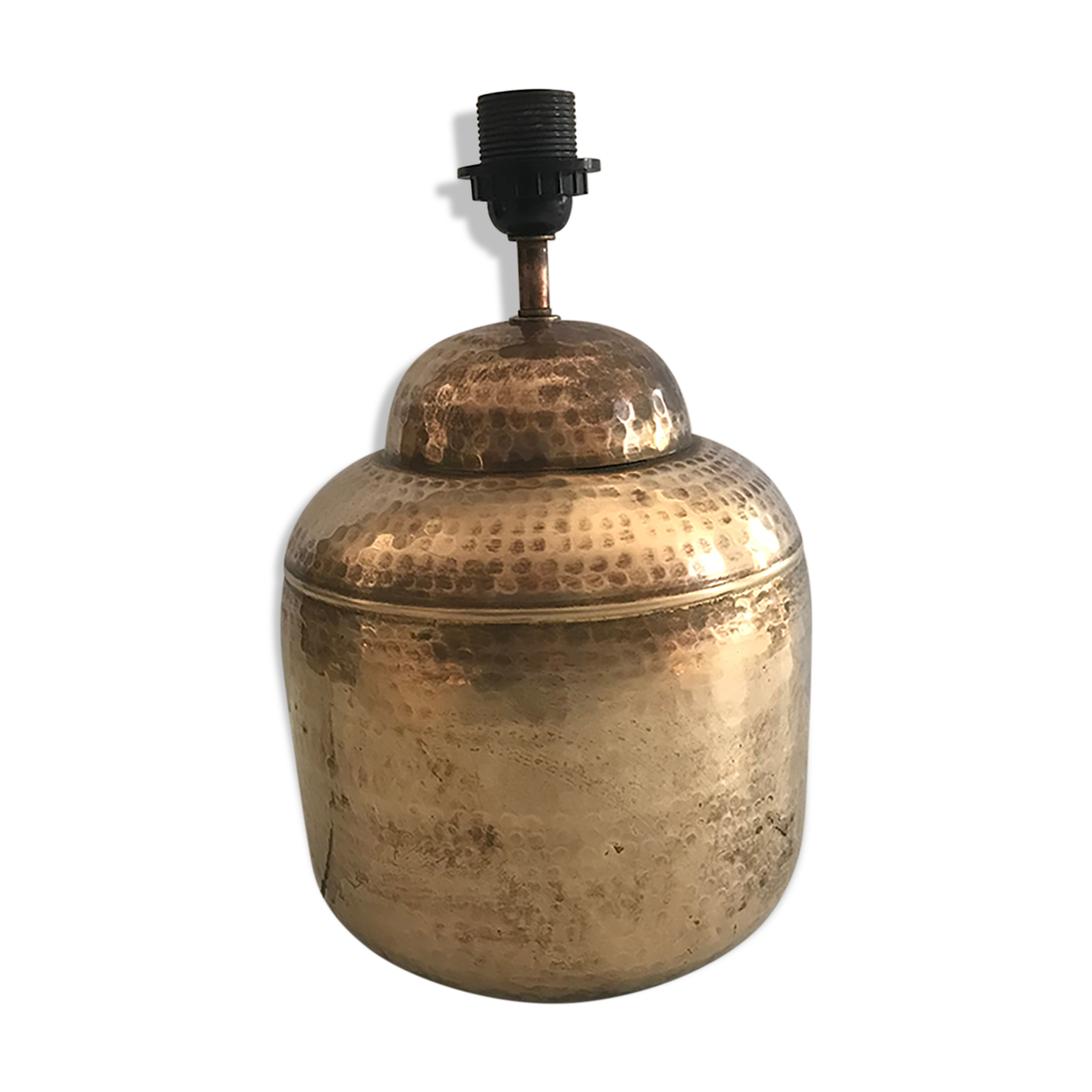 Vintage hammered brass lamp