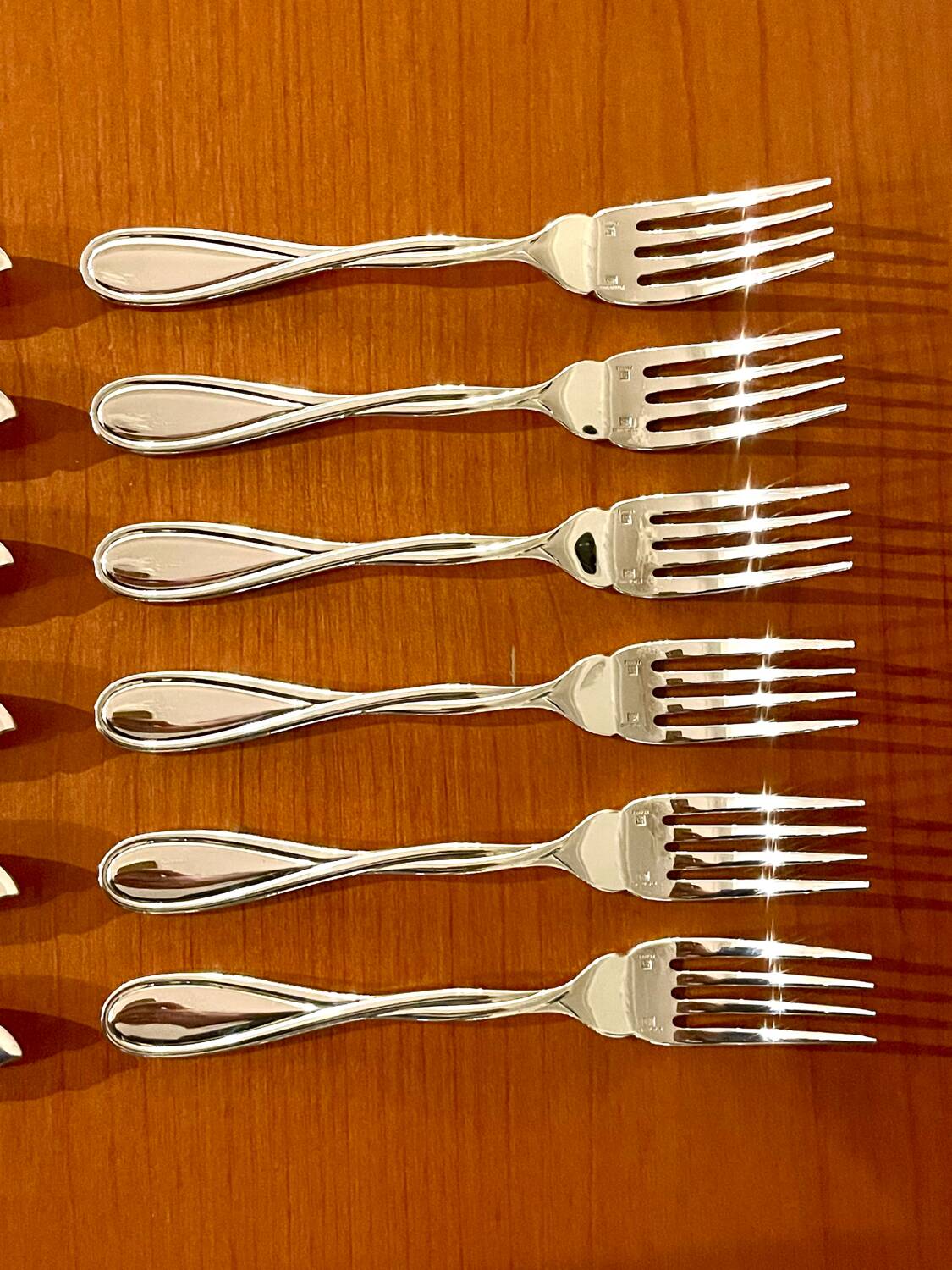 Christofle Galéa, fish cutlery, 6 forks, 6 knives.