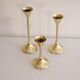Set of 3 Scandinavian brass candle holders 1970