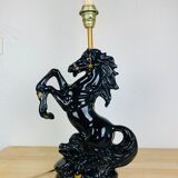 Black and gold ceramic horse lamp foot