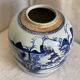 Vase céramique Chinoise XIXé s. blanc bleu pot oriental