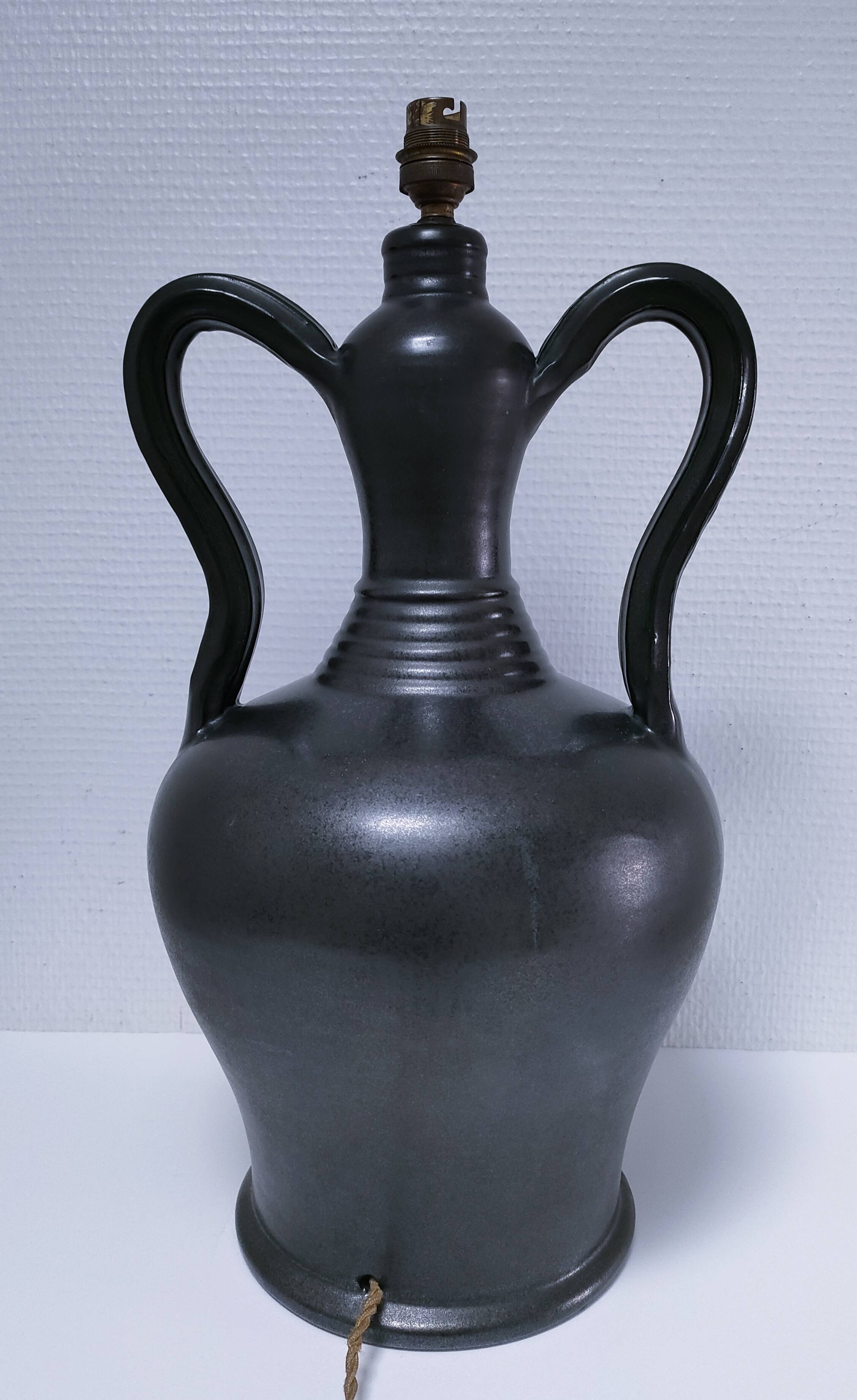 high ceramic lamp base lunetta vallauris h.47 cm