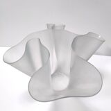 Transparent Etched Glass Vase "Cartoccio" by Pietro Chiesa for Fontana Arte