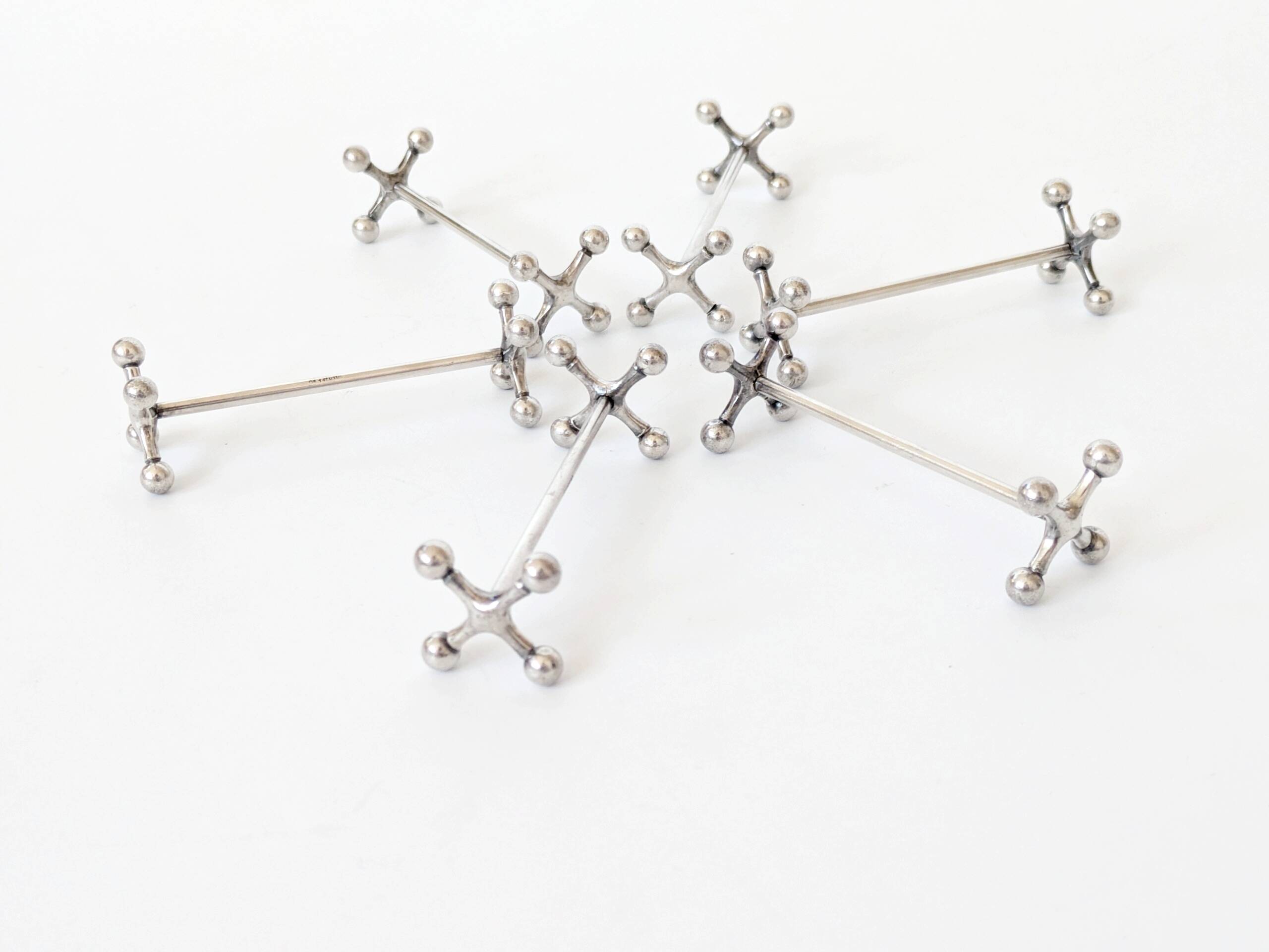 Set of 6 WMF Silver-Plated Knife Rests, Jack Style, Vintage 1970s