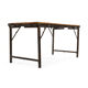 Folding dining room table with wooden tray and iron feet