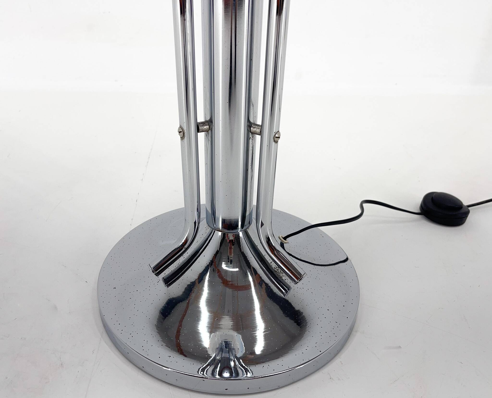 Mid-Century Chrome & Murano Glass Floor Lamp, Italy, 1970's