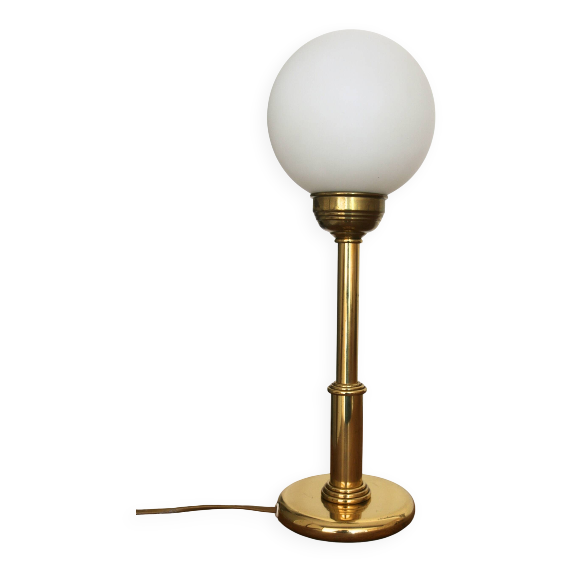 Vintage opaline brass table lamp