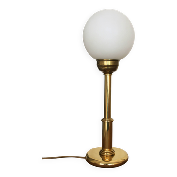 Vintage opaline brass table lamp