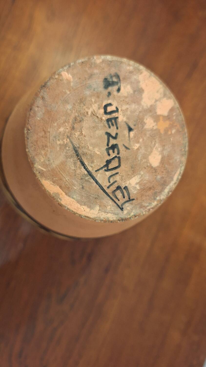 Signed Breton terracotta vase