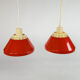 Lyskaer Belysning made in Denmark model 854 set of hanging lamps plastic mid century