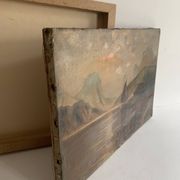 19th century French school, signed oil painting, framed seascape