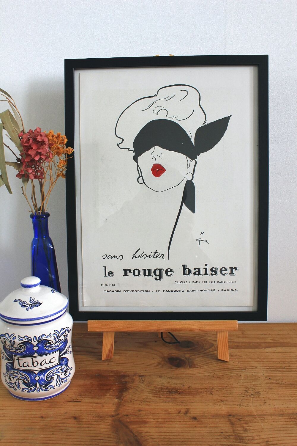 Original vintage poster advertising red kiss Oatmeal - 1950s - 30x40cm