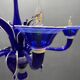 Chandelier vintage bleu et blanc en Murano, Italie, années 1980