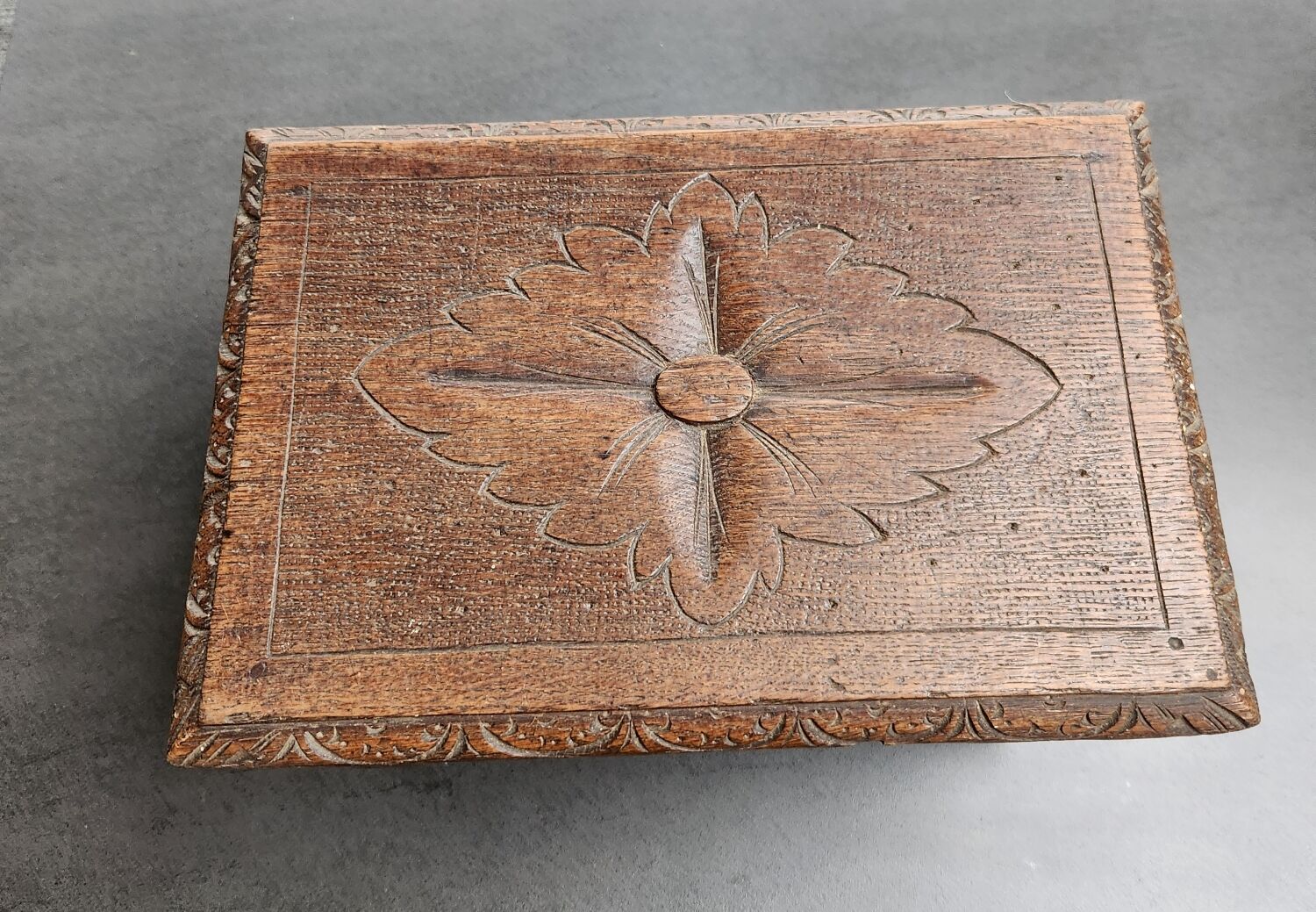 Bench, antique wooden footrest