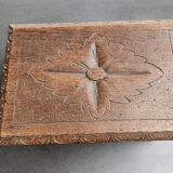 Bench, antique wooden footrest