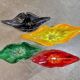 Set of 4 decorative glass bowls by Josef Hospodka, 1970s.