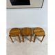 Set of three solid pine stools, 1970s.
