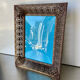 Antique Metal Picture Frame in Baroque style convex glass