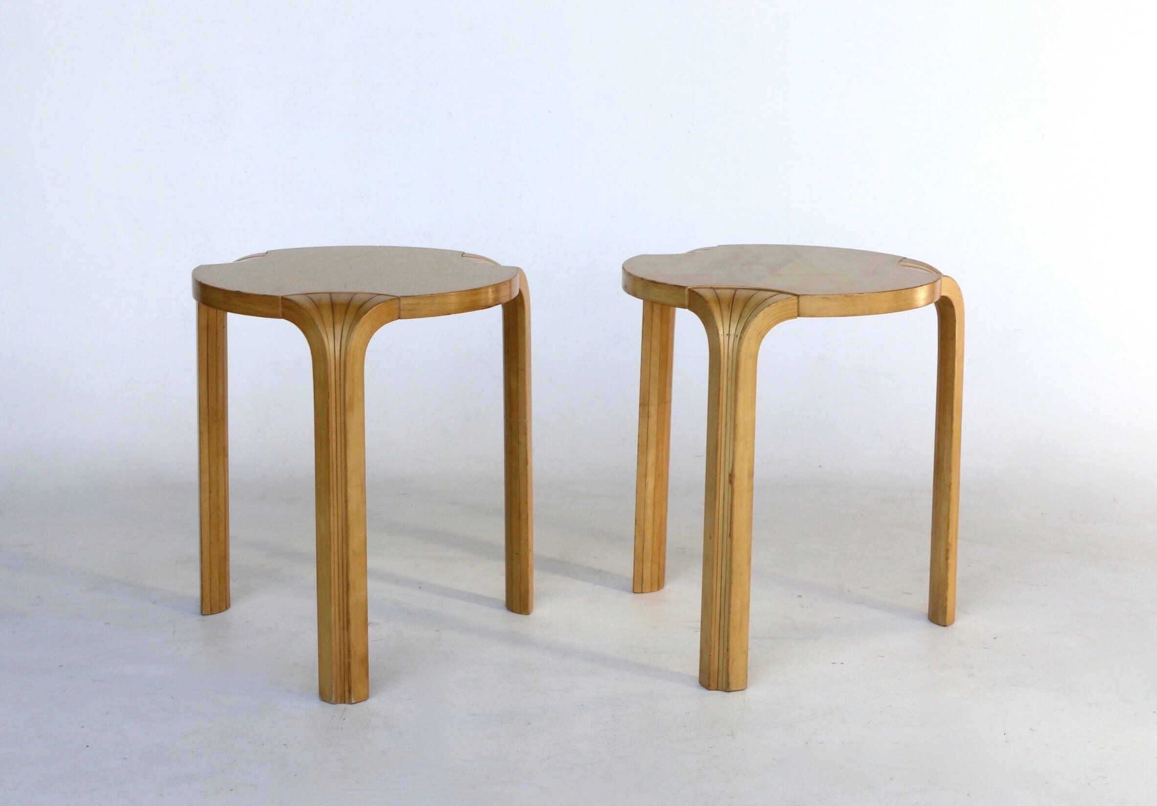2 tabourets modèle X600 par Alvar Aalto pour Artek, 1960s