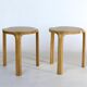 2 tabourets modèle X600 par Alvar Aalto pour Artek, 1960s