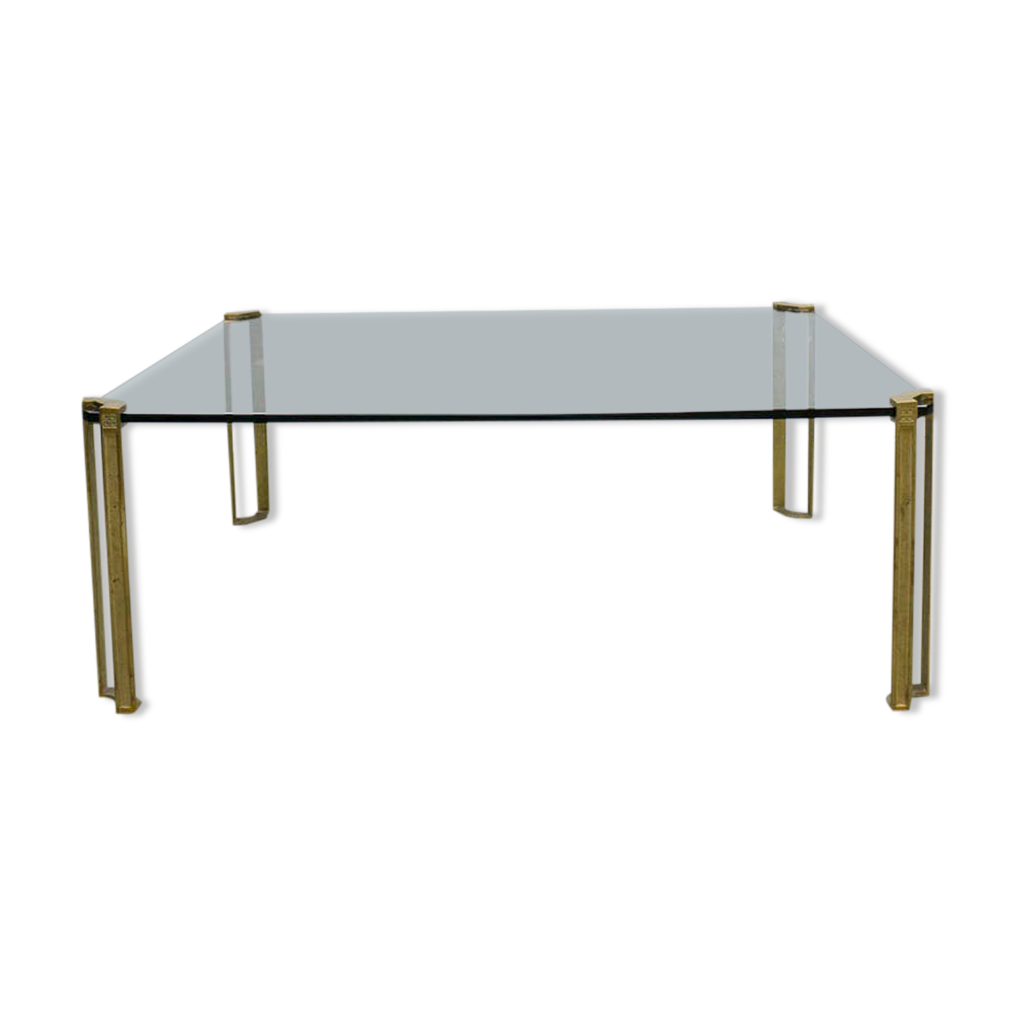 Table basse en verre design vintage Peter Ghyczy 'pur luxe'