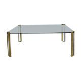 Vintage design glass messing coffee table Peter Ghyczy 'pure luxury'
