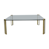 Table basse en verre design vintage Peter Ghyczy 'pur luxe'