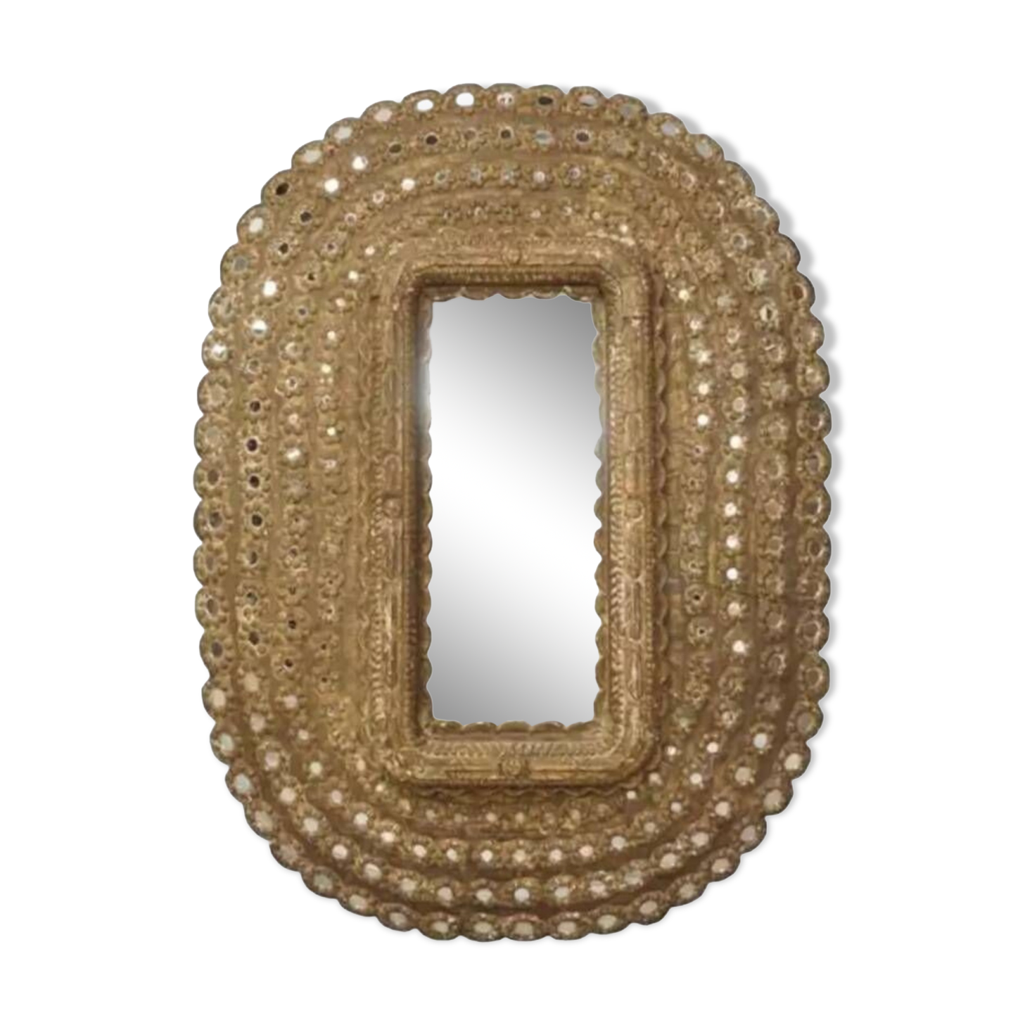 Oval carved wooden mirror 150x101cm
