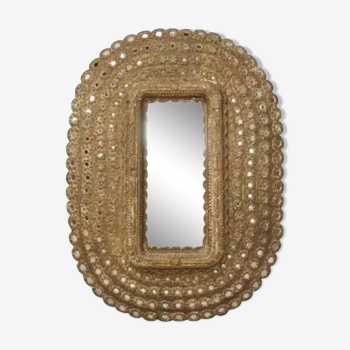 Miroir ovale en bois sculpté 150x101cm