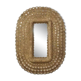 Oval carved wooden mirror 150x101cm